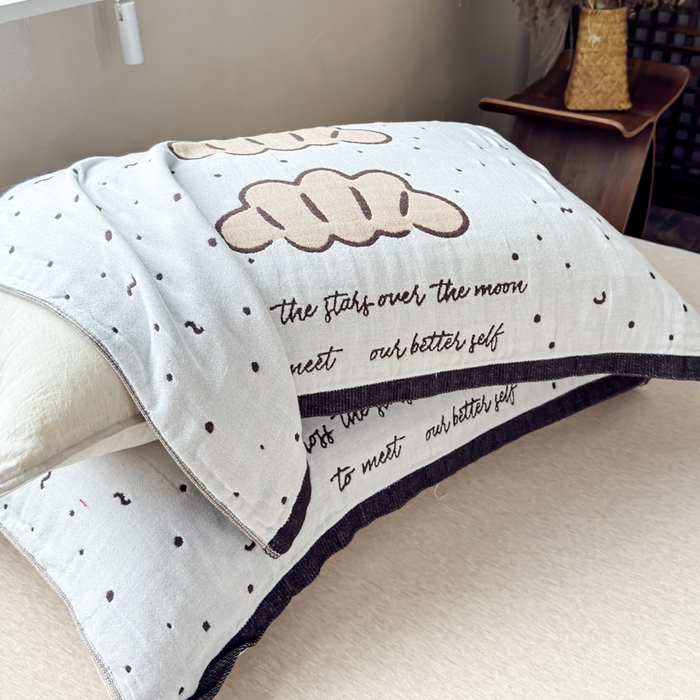 91家纺网 家纺一手货源 找家纺 乐家毛巾被（工厂自产自销） 2026新款全棉纯棉四层纱布枕巾 软糯云朵