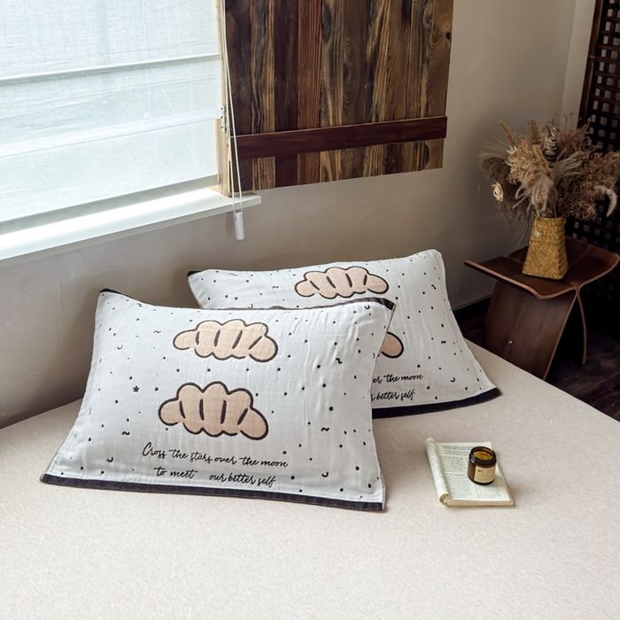 91家纺网 家纺一手货源 找家纺 乐家毛巾被（工厂自产自销） 2026新款全棉纯棉四层纱布枕巾 软糯云朵