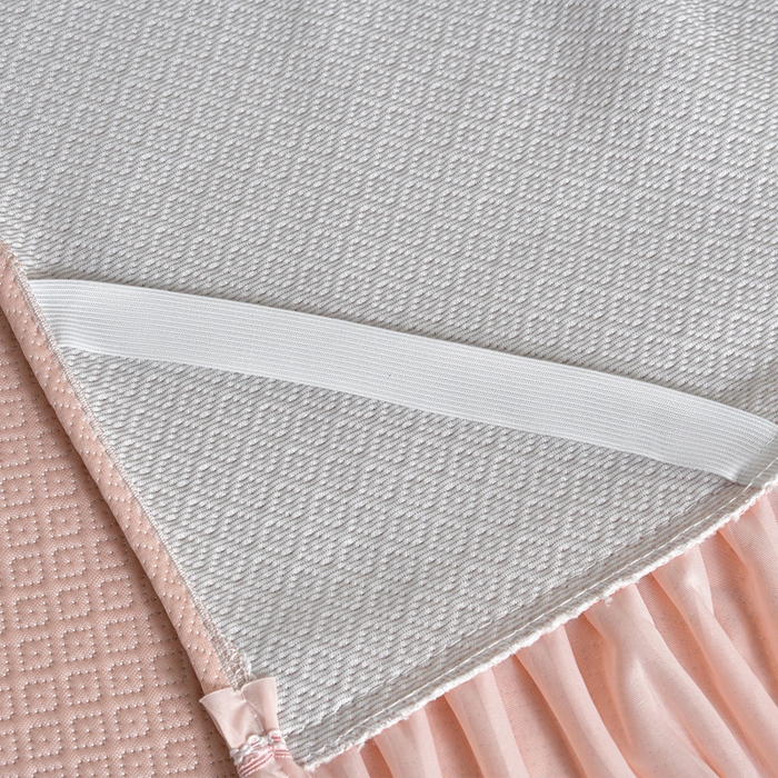 91家纺网 家纺一手货源 找家纺 （总）畅畅家纺 2026新款聚乙烯中分子凉感冰感凉豆豆凉席席子床裙三件套-欧式伴夏