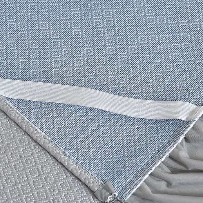 91家纺网 家纺一手货源 找家纺 畅畅家纺 2026新款聚乙烯中分子凉感冰感凉豆豆凉席席子床裙三件套-欧式伴夏 伴夏-灰