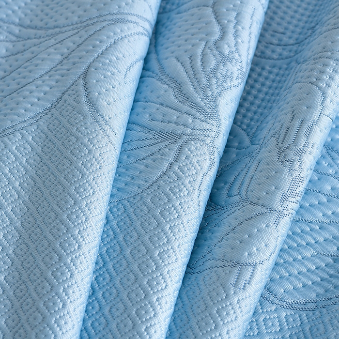 91家纺网 家纺一手货源 找家纺 畅畅家纺 2026新款聚乙烯中分子凉感冰感凉豆豆凉席席子床裙三件套-欧式伴夏 伴夏-蓝