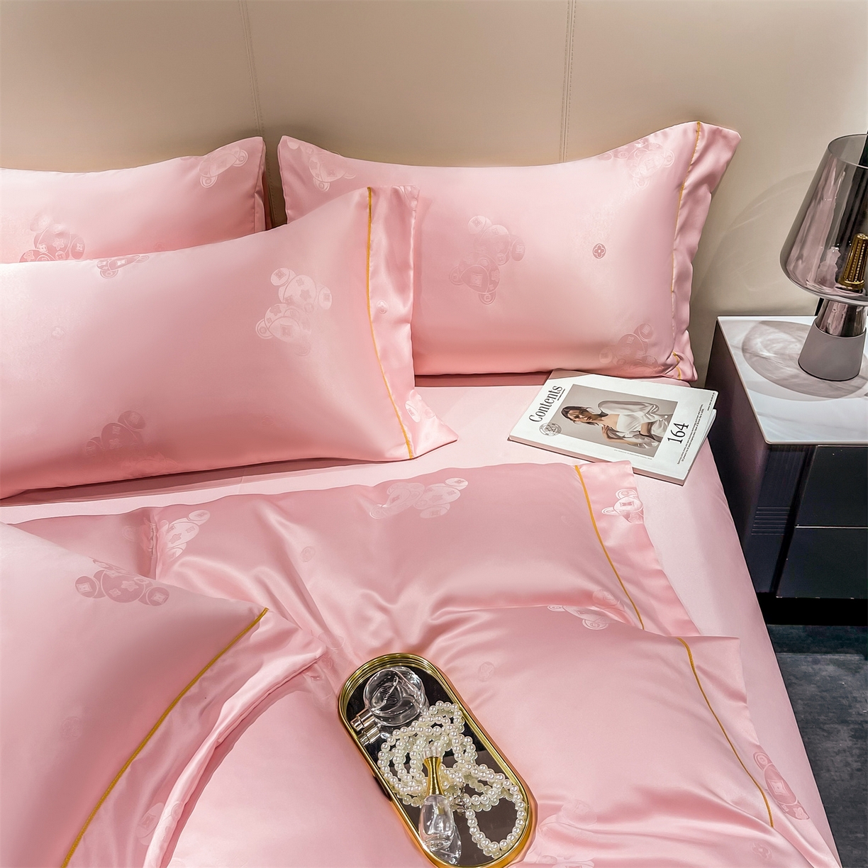 91家纺网 家纺一手货源 找家纺 （总）经年 2026新款60S贡缎提花水洗真丝四件套