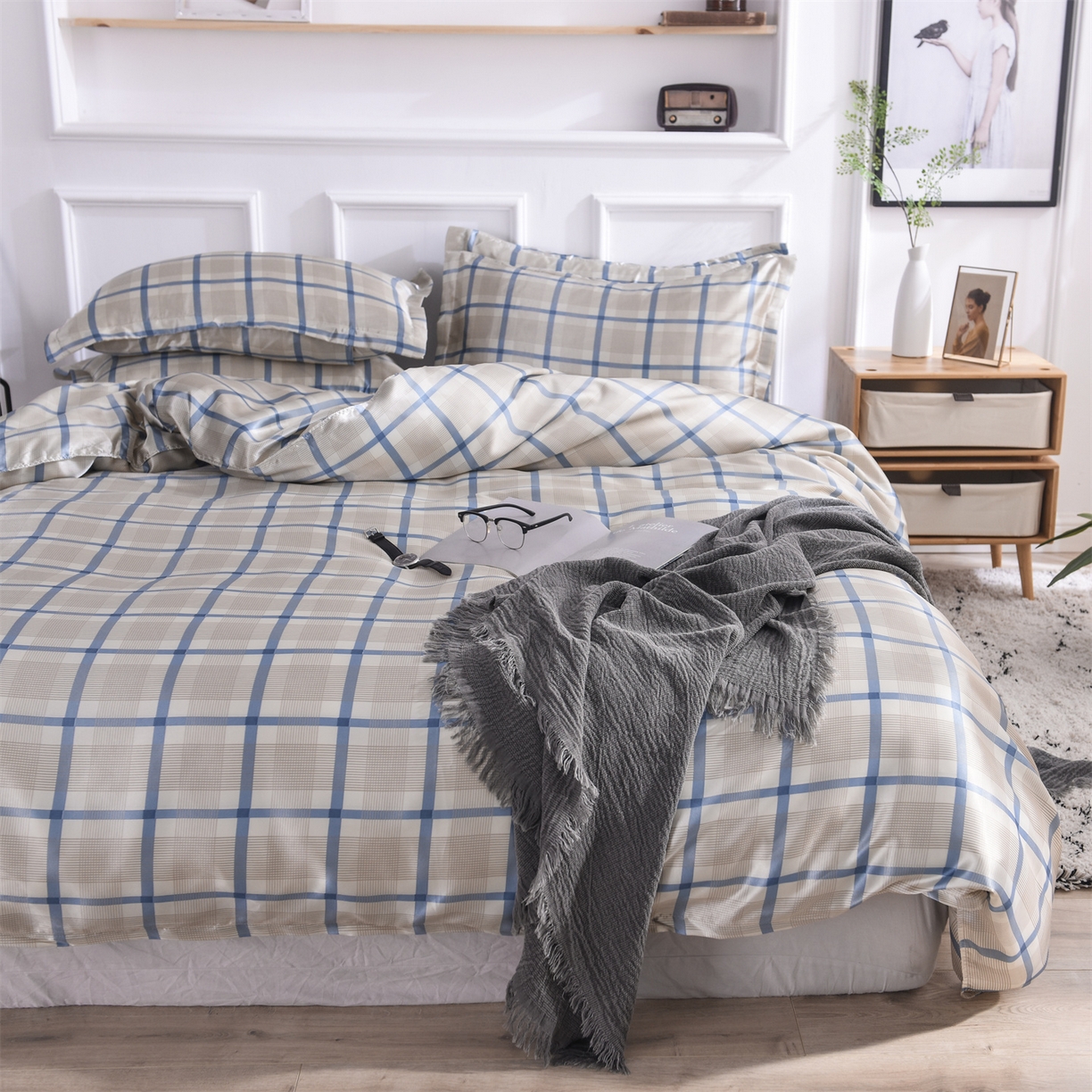 91家纺网 家纺一手货源 找家纺 （总）经年 2026年条纹丝绸冰丝四件套