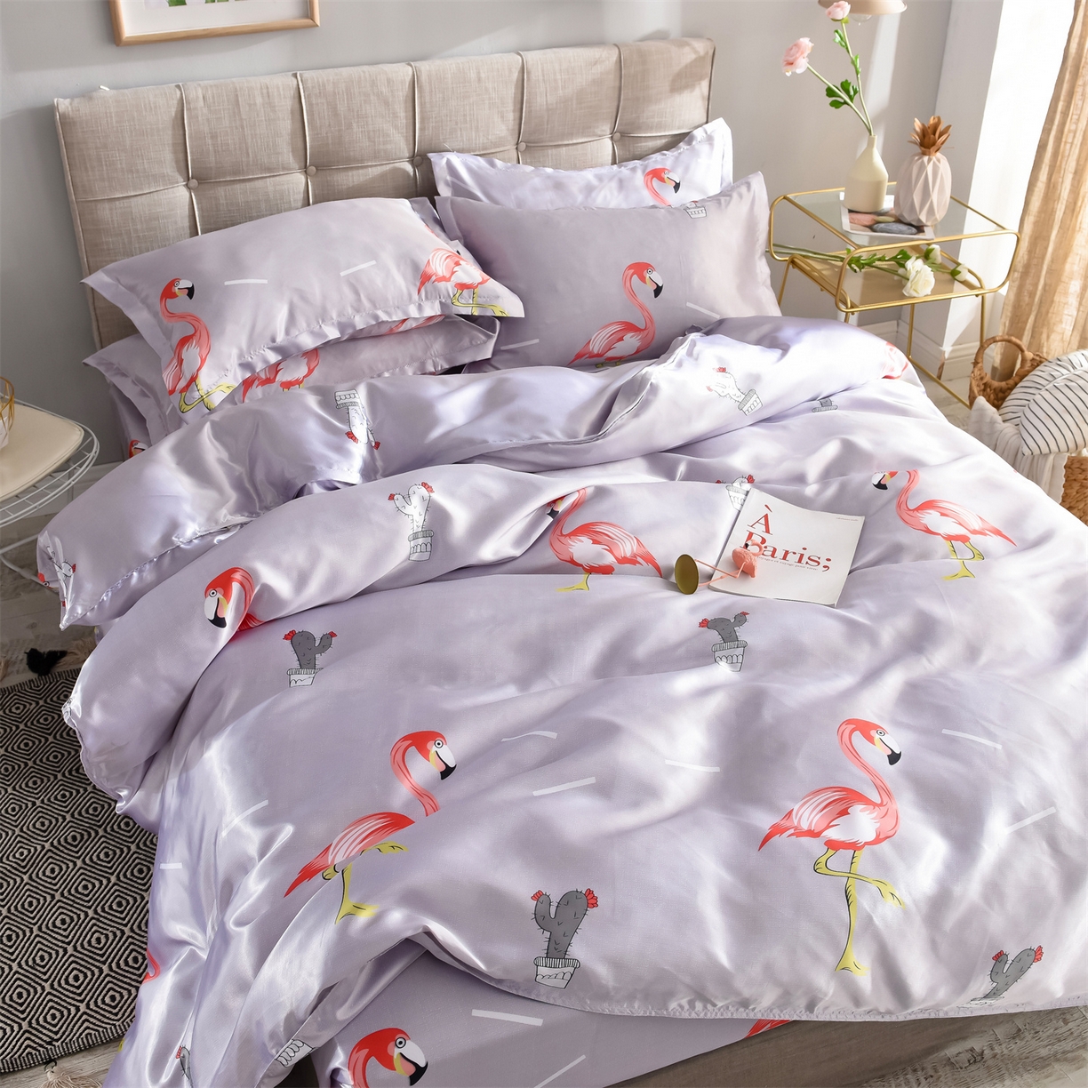 91家纺网 家纺一手货源 找家纺 （总）经年 2026新款印花丝绸冰丝四件套