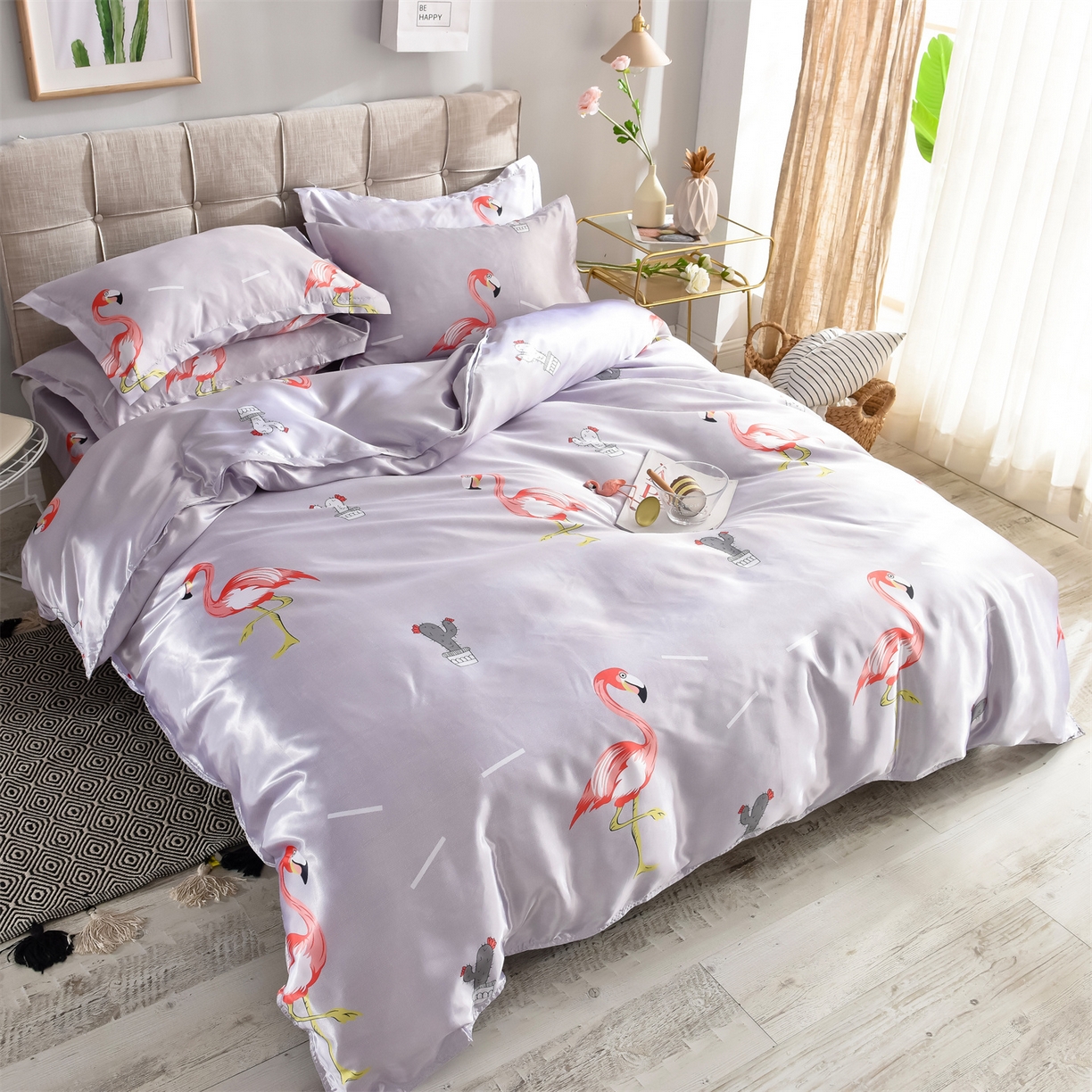 91家纺网 家纺一手货源 找家纺 （总）经年 2026新款印花丝绸冰丝四件套