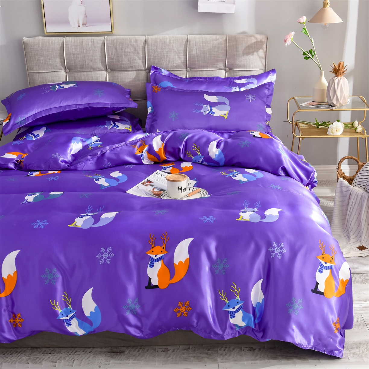 91家纺网 家纺一手货源 找家纺 （总）经年 2026新款印花丝绸冰丝四件套