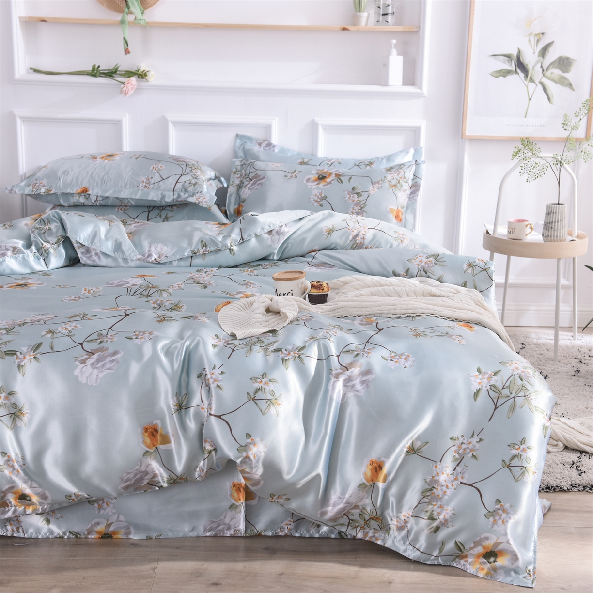 经年 2026新款印花丝绸冰丝四件套 雅致清香