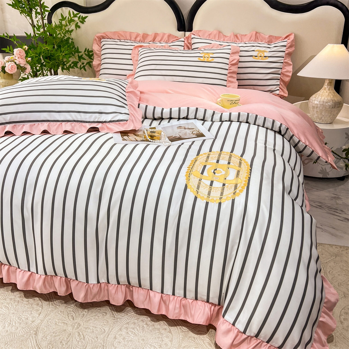 91家纺网 家纺一手货源 找家纺 经年 2026新款水洗真丝韩版四件套 浅夏-灰玉