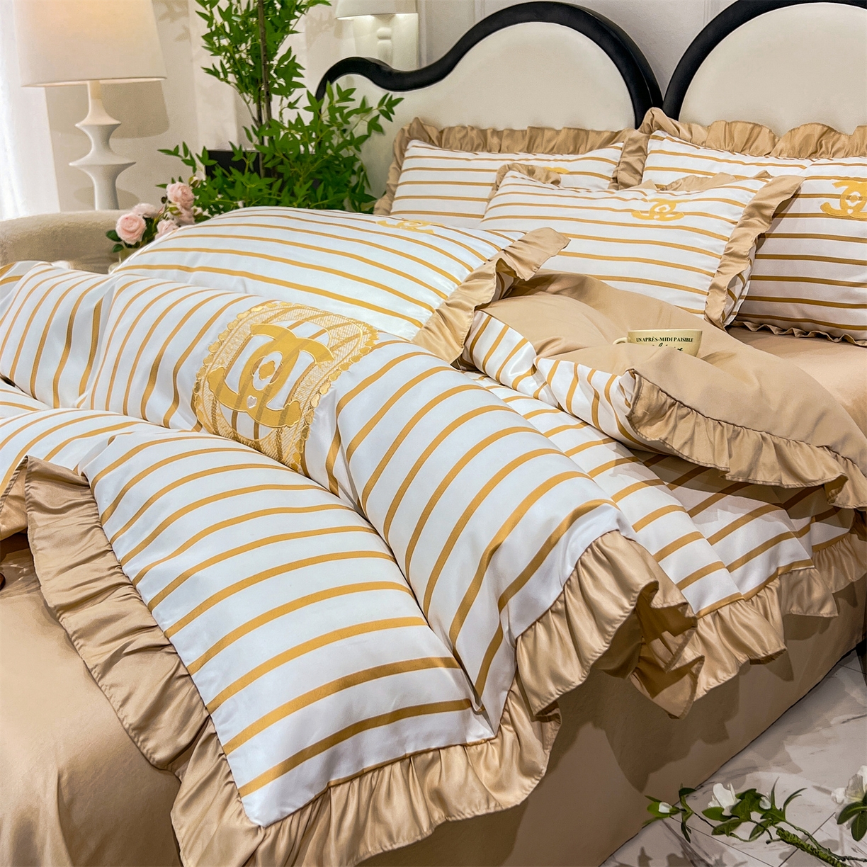 91家纺网 家纺一手货源 找家纺 经年 2026新款水洗真丝韩版四件套 浅夏-香槟