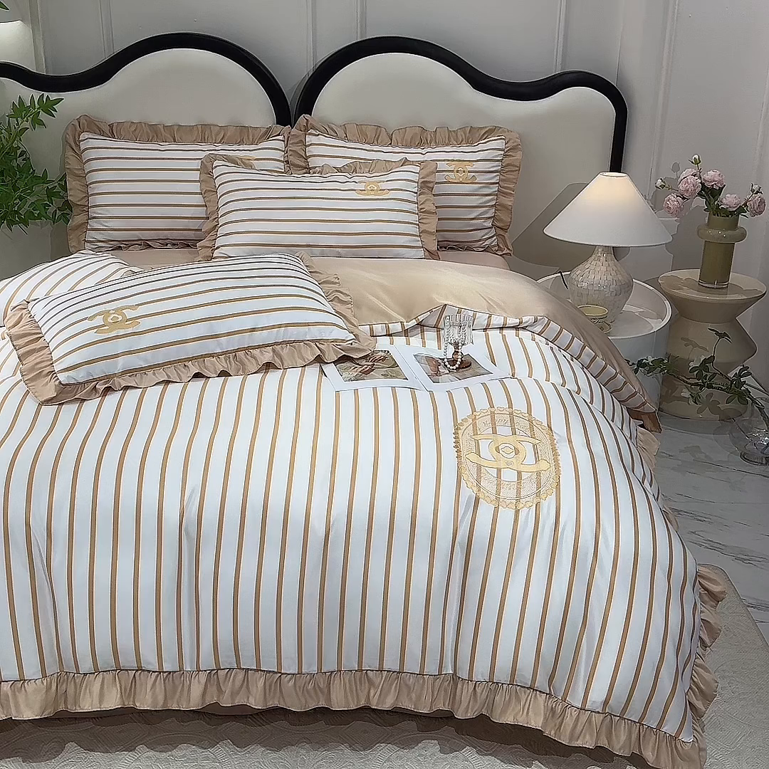 91家纺网 家纺一手货源 找家纺 经年 2026新款水洗真丝韩版四件套 浅夏-香槟