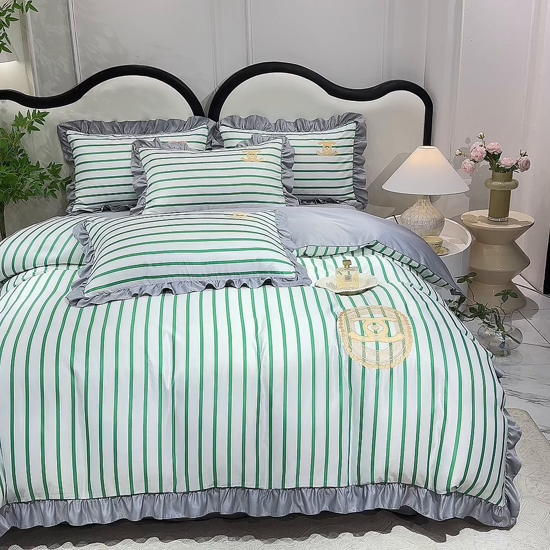 91家纺网 家纺一手货源 找家纺 经年 2026新款水洗真丝韩版四件套 浅夏-香草灰