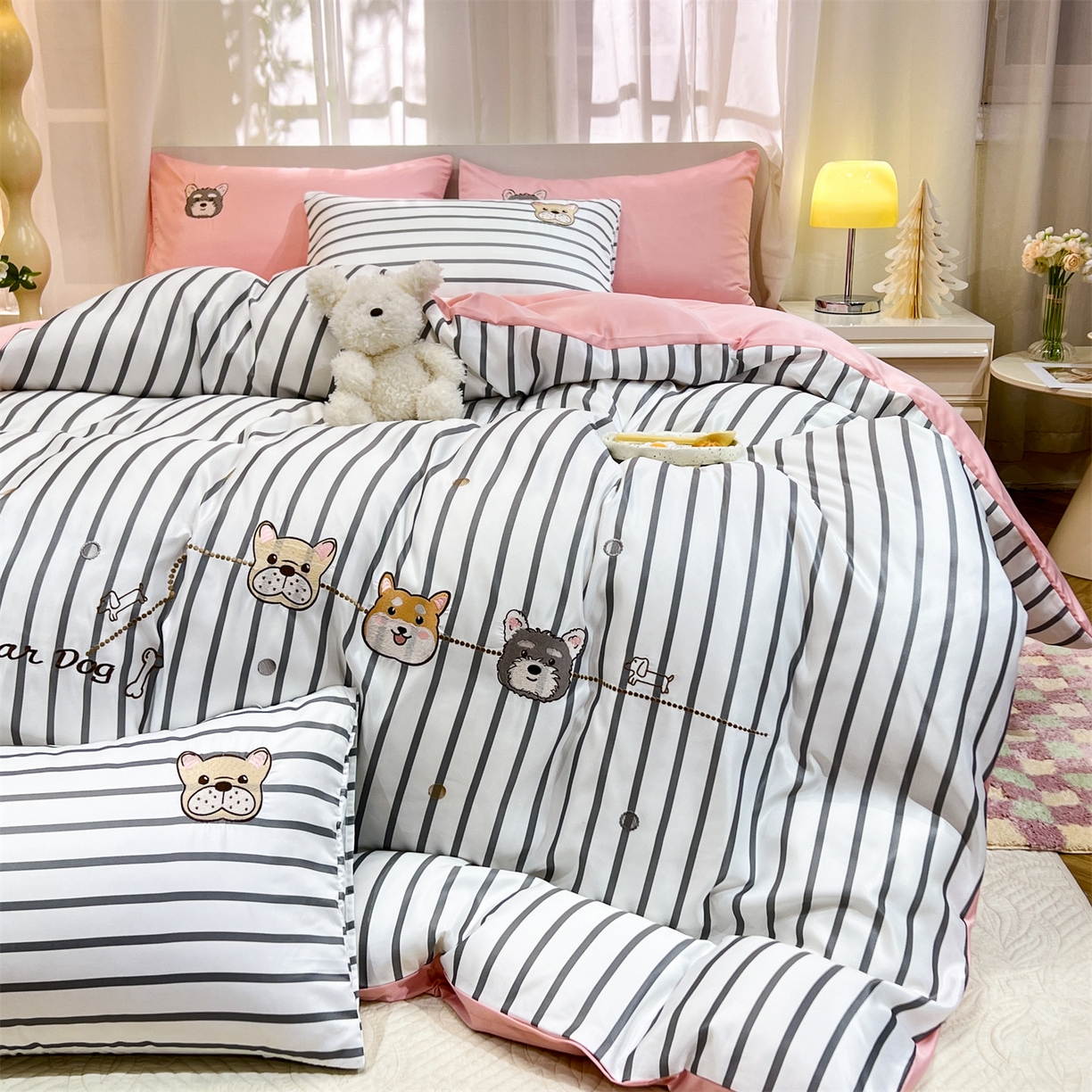 91家纺网 家纺一手货源 找家纺 经年 2026新款水洗真丝四件套-好伙伴 好伙伴-灰玉