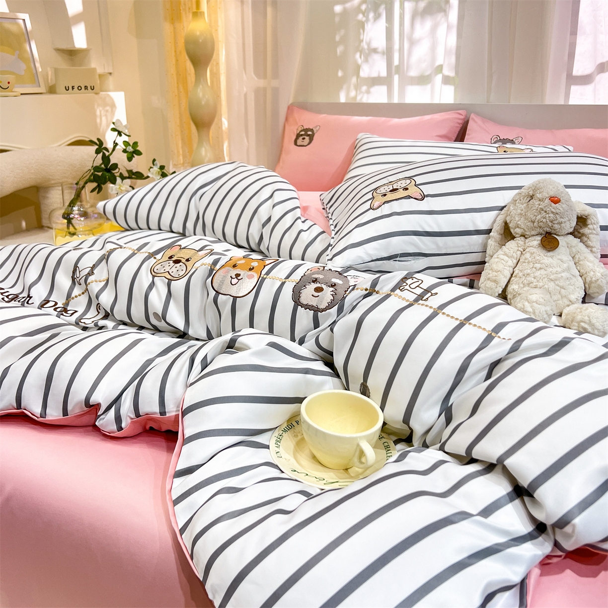 91家纺网 家纺一手货源 找家纺 经年 2026新款水洗真丝四件套-好伙伴 好伙伴-灰玉