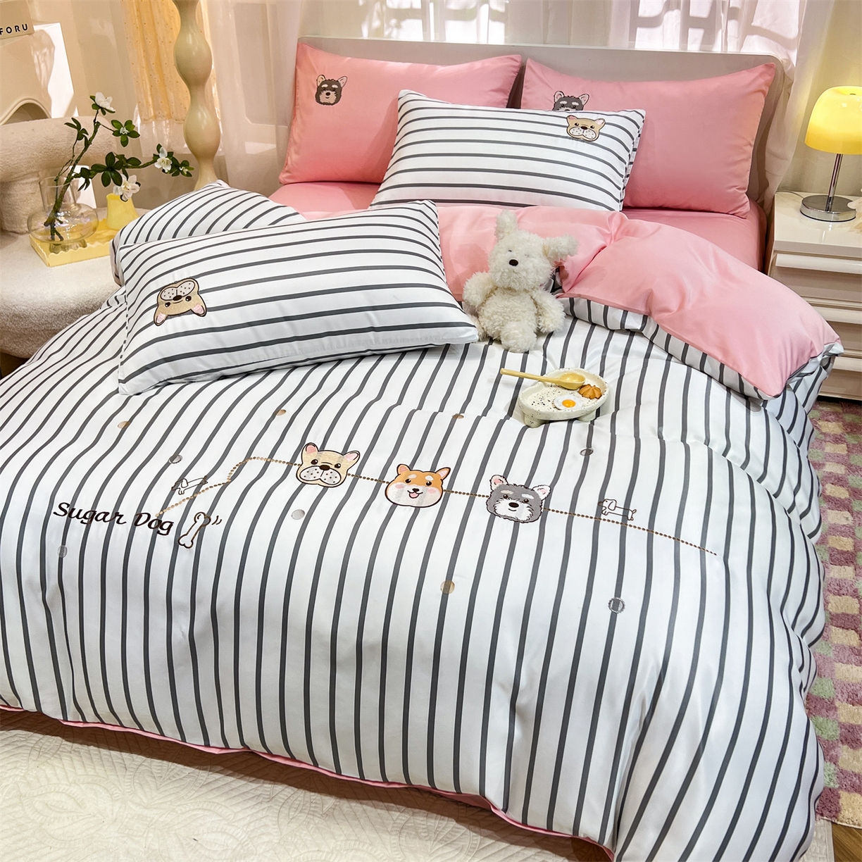 91家纺网 家纺一手货源 找家纺 经年 2026新款水洗真丝四件套-好伙伴 好伙伴-灰玉