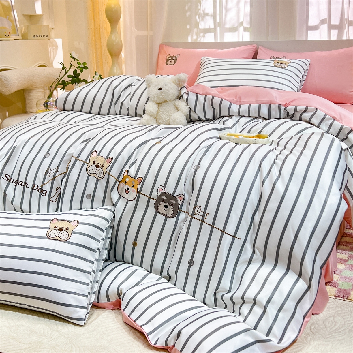 91家纺网 家纺一手货源 找家纺 经年 2026新款水洗真丝四件套-好伙伴 好伙伴-灰玉