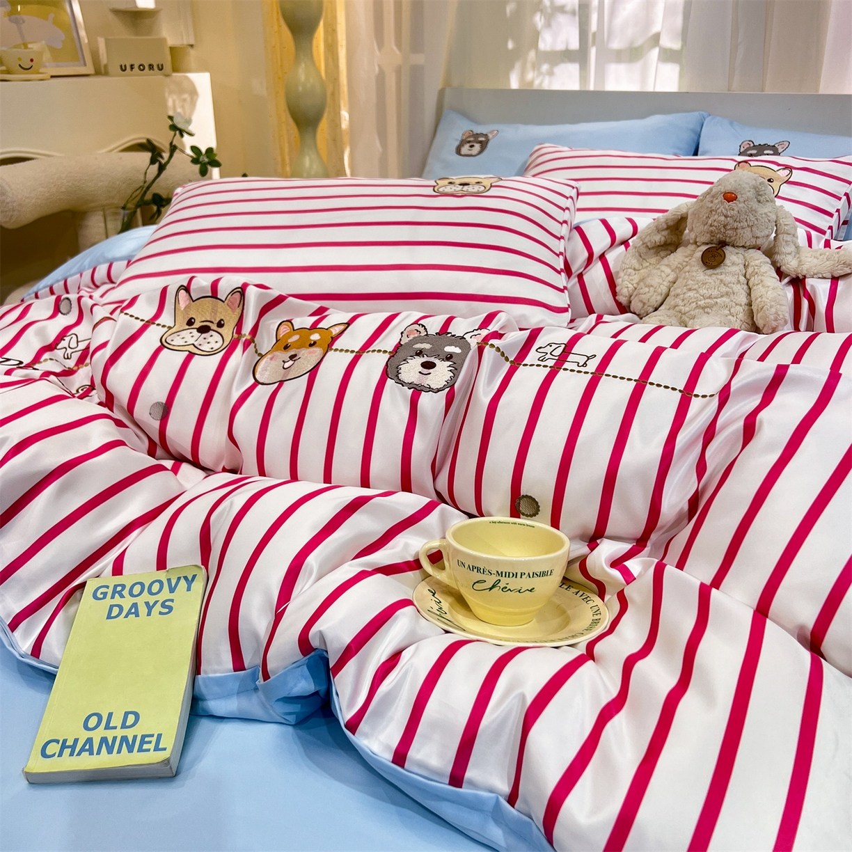 91家纺网 家纺一手货源 找家纺 经年 2026新款水洗真丝四件套-好伙伴 好伙伴-玫蓝