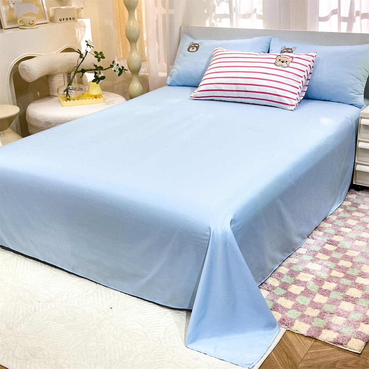 91家纺网 家纺一手货源 找家纺 经年 2026新款水洗真丝四件套-好伙伴 好伙伴-玫蓝