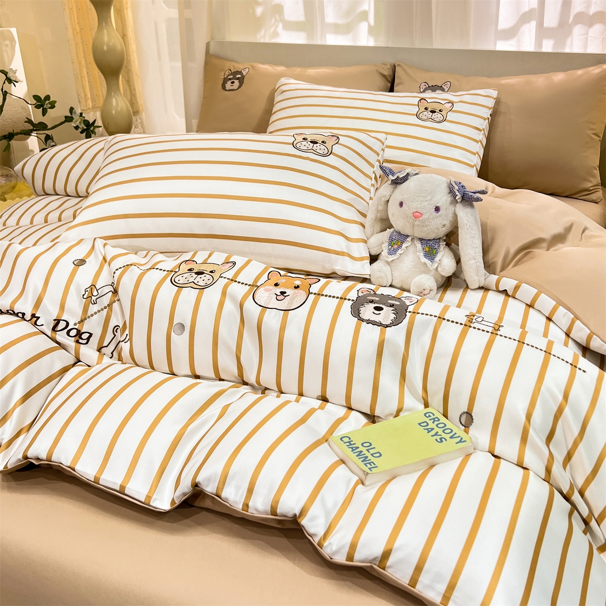 91家纺网 家纺一手货源 找家纺 经年 2026新款水洗真丝四件套-好伙伴 好伙伴-香槟