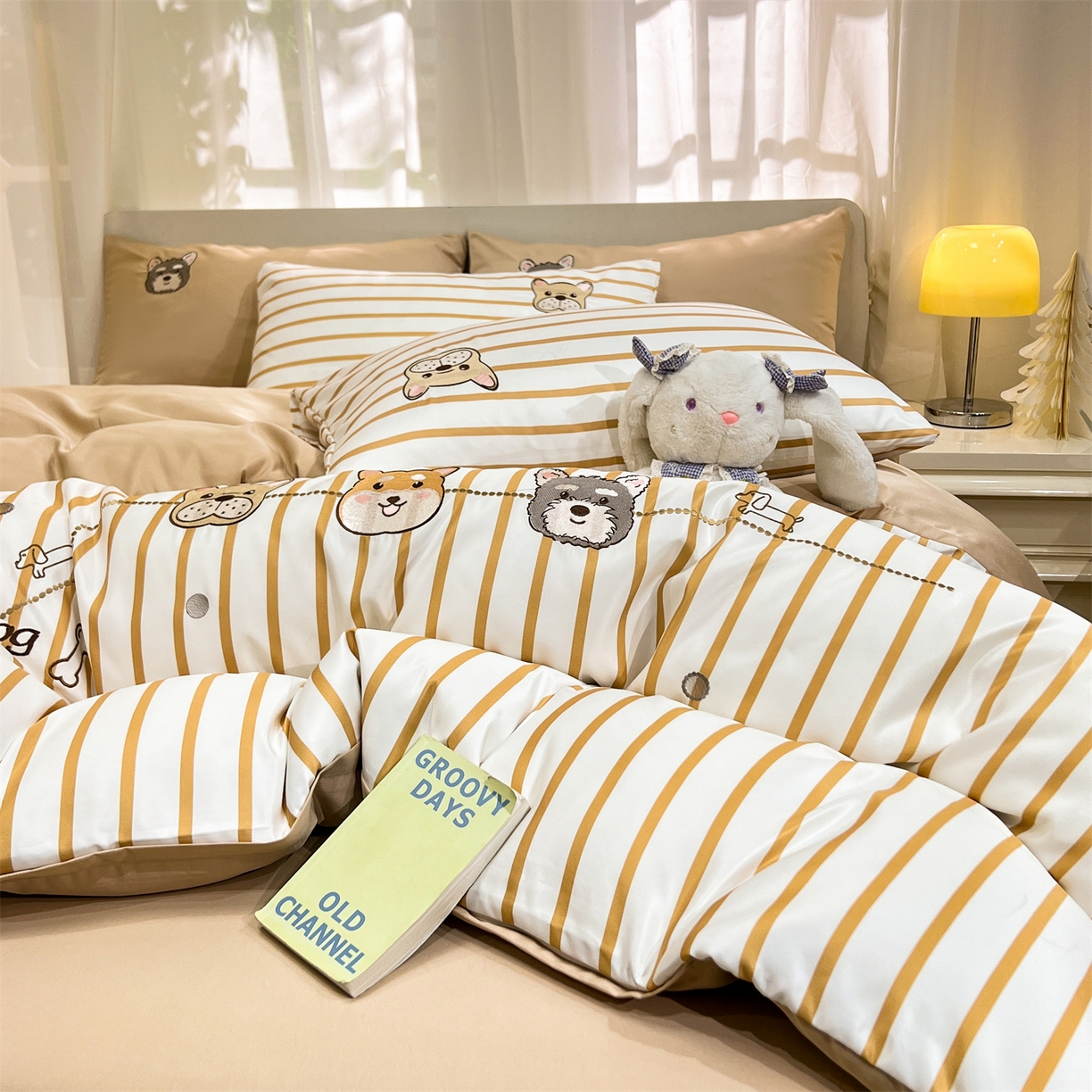 91家纺网 家纺一手货源 找家纺 经年 2026新款水洗真丝四件套-好伙伴 好伙伴-香槟