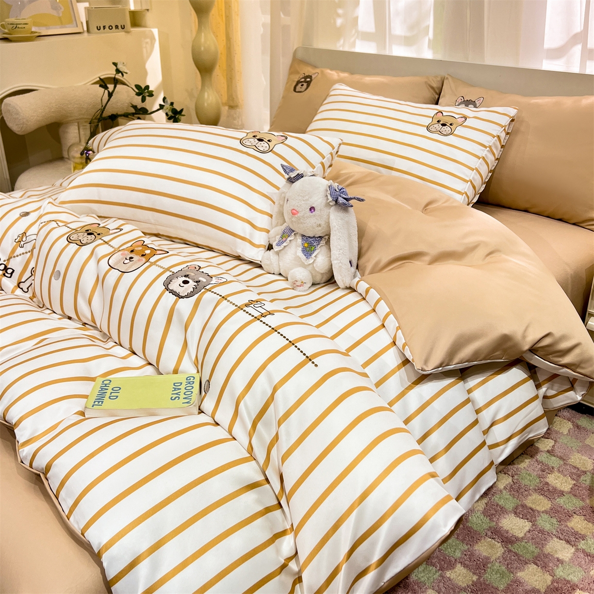 91家纺网 家纺一手货源 找家纺 经年 2026新款水洗真丝四件套-好伙伴 好伙伴-香槟