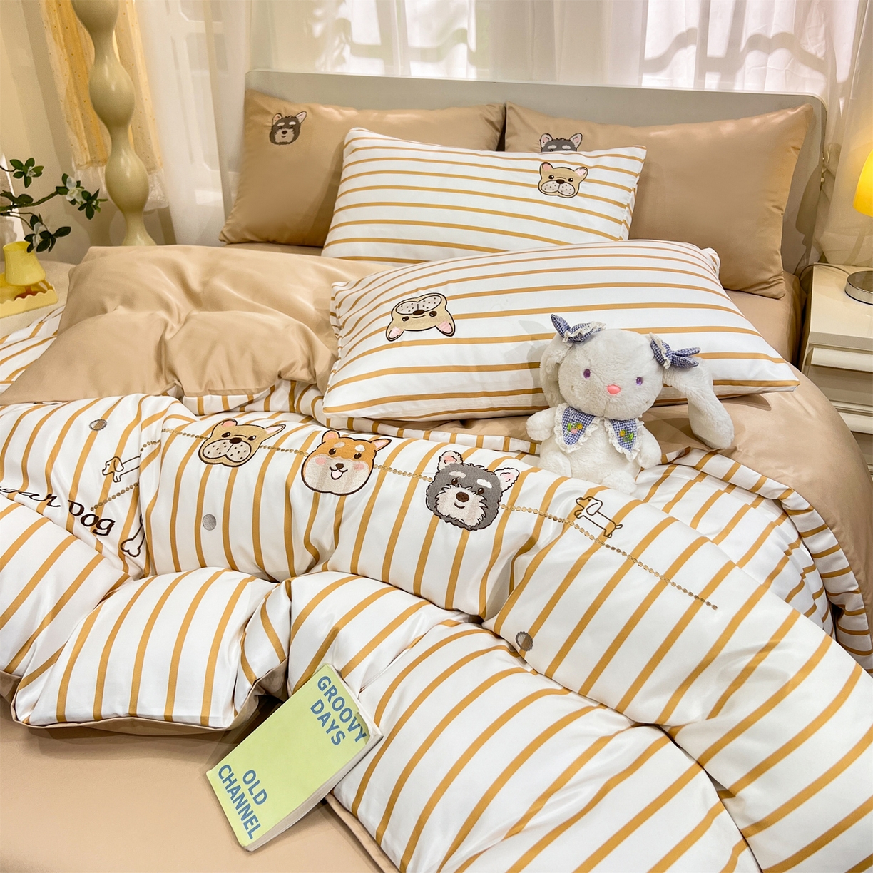 91家纺网 家纺一手货源 找家纺 经年 2026新款水洗真丝四件套-好伙伴 好伙伴-香槟