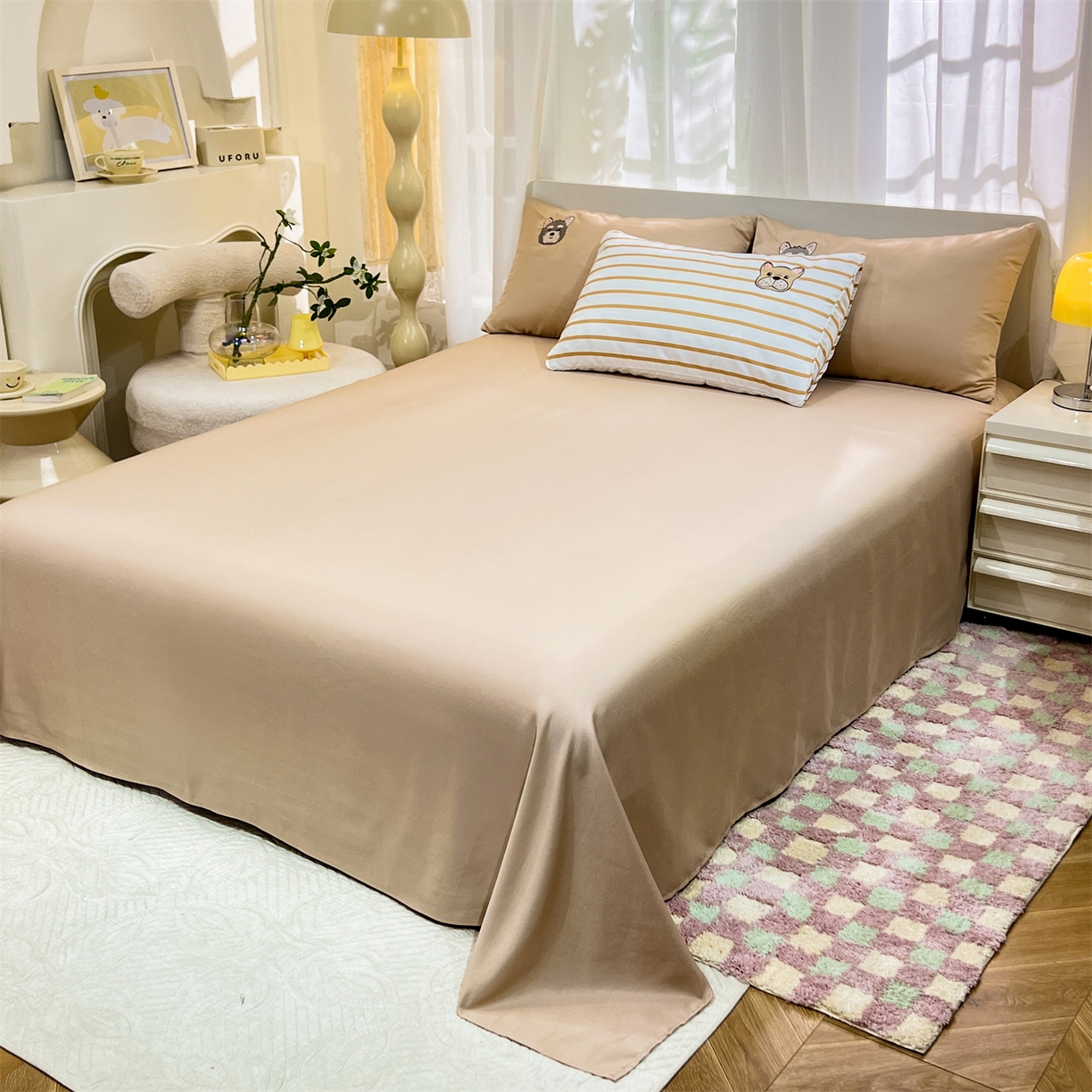 91家纺网 家纺一手货源 找家纺 经年 2026新款水洗真丝四件套-好伙伴 好伙伴-香槟