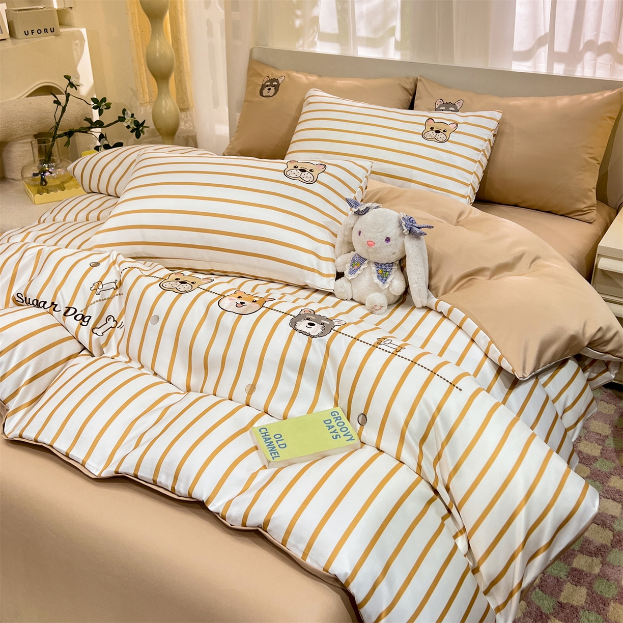 91家纺网 家纺一手货源 找家纺 经年 2026新款水洗真丝四件套-好伙伴 好伙伴-香槟