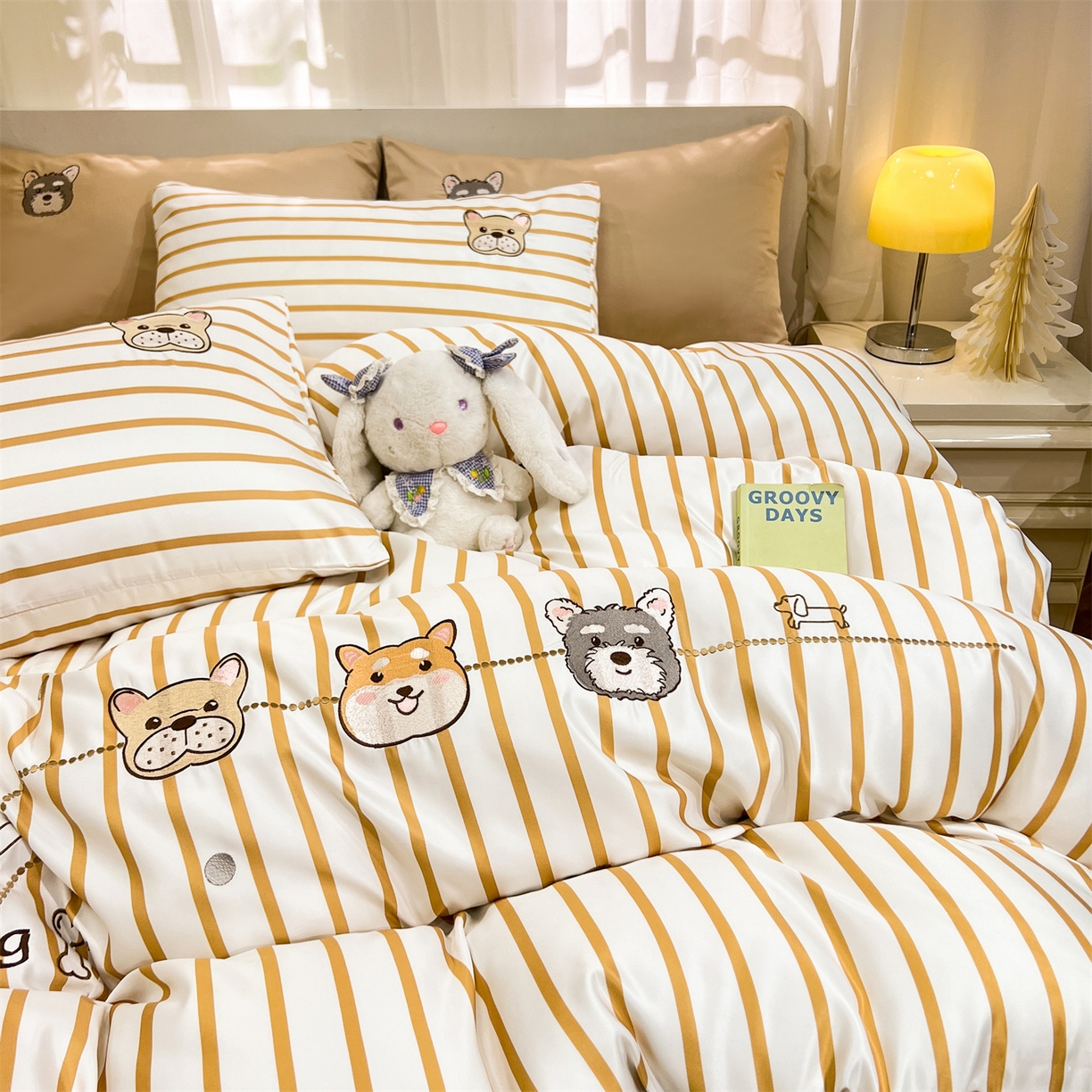 91家纺网 家纺一手货源 找家纺 经年 2026新款水洗真丝四件套-好伙伴 好伙伴-香槟