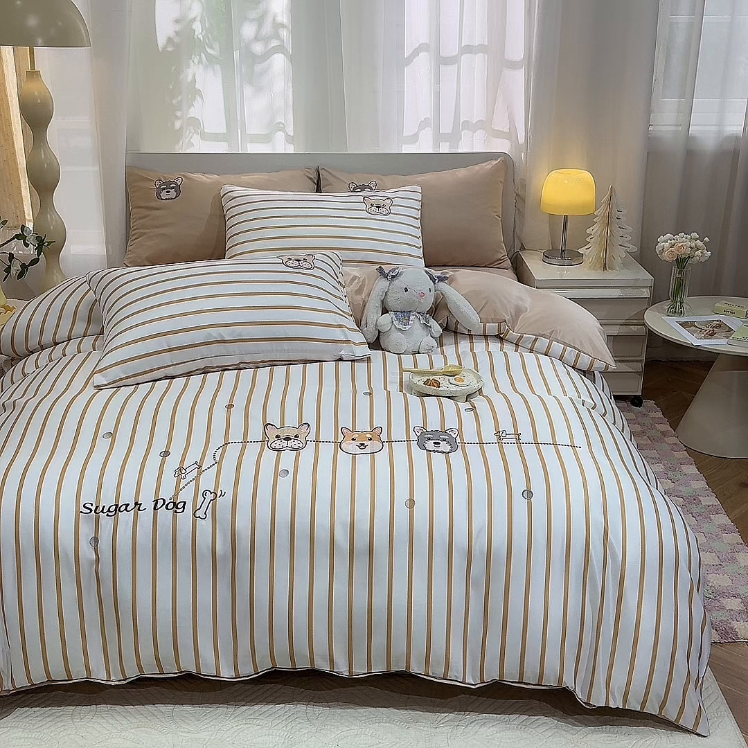 91家纺网 家纺一手货源 找家纺 经年 2026新款水洗真丝四件套-好伙伴 好伙伴-香槟