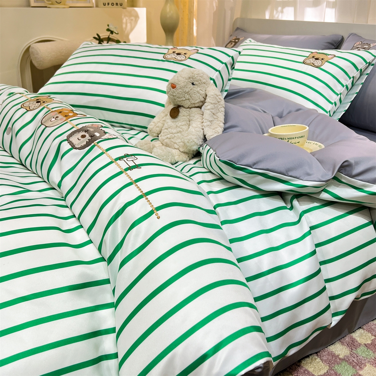 经年 2026新款水洗真丝四件套-好伙伴 好伙伴-香草灰