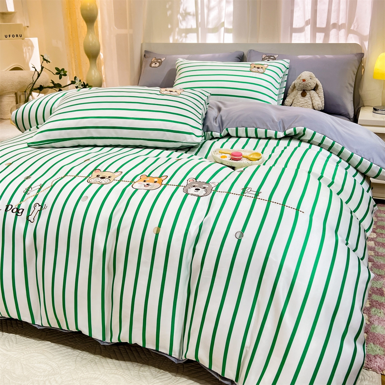 91家纺网 家纺一手货源 找家纺 经年 2026新款水洗真丝四件套-好伙伴 好伙伴-香草灰