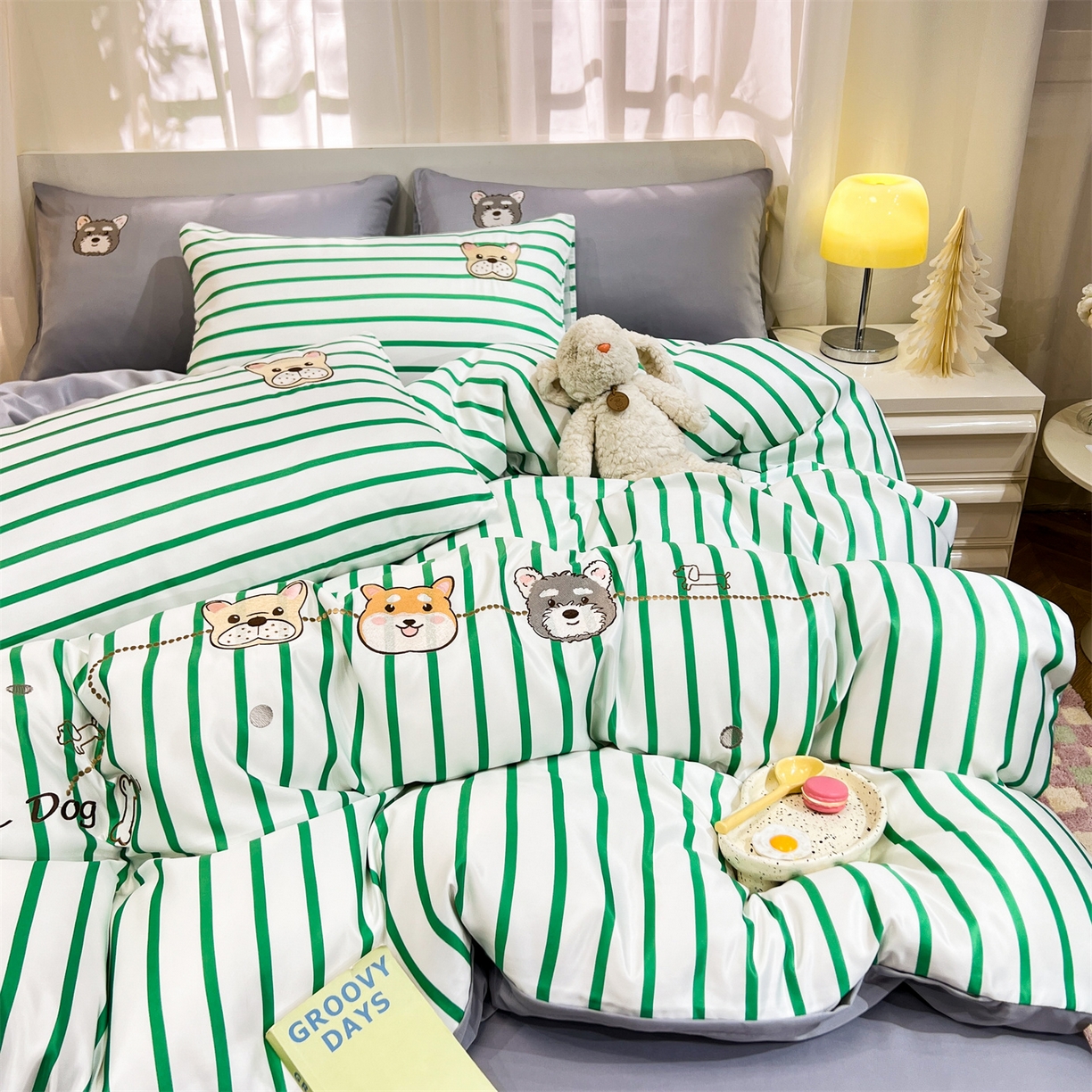 91家纺网 家纺一手货源 找家纺 经年 2026新款水洗真丝四件套-好伙伴 好伙伴-香草灰