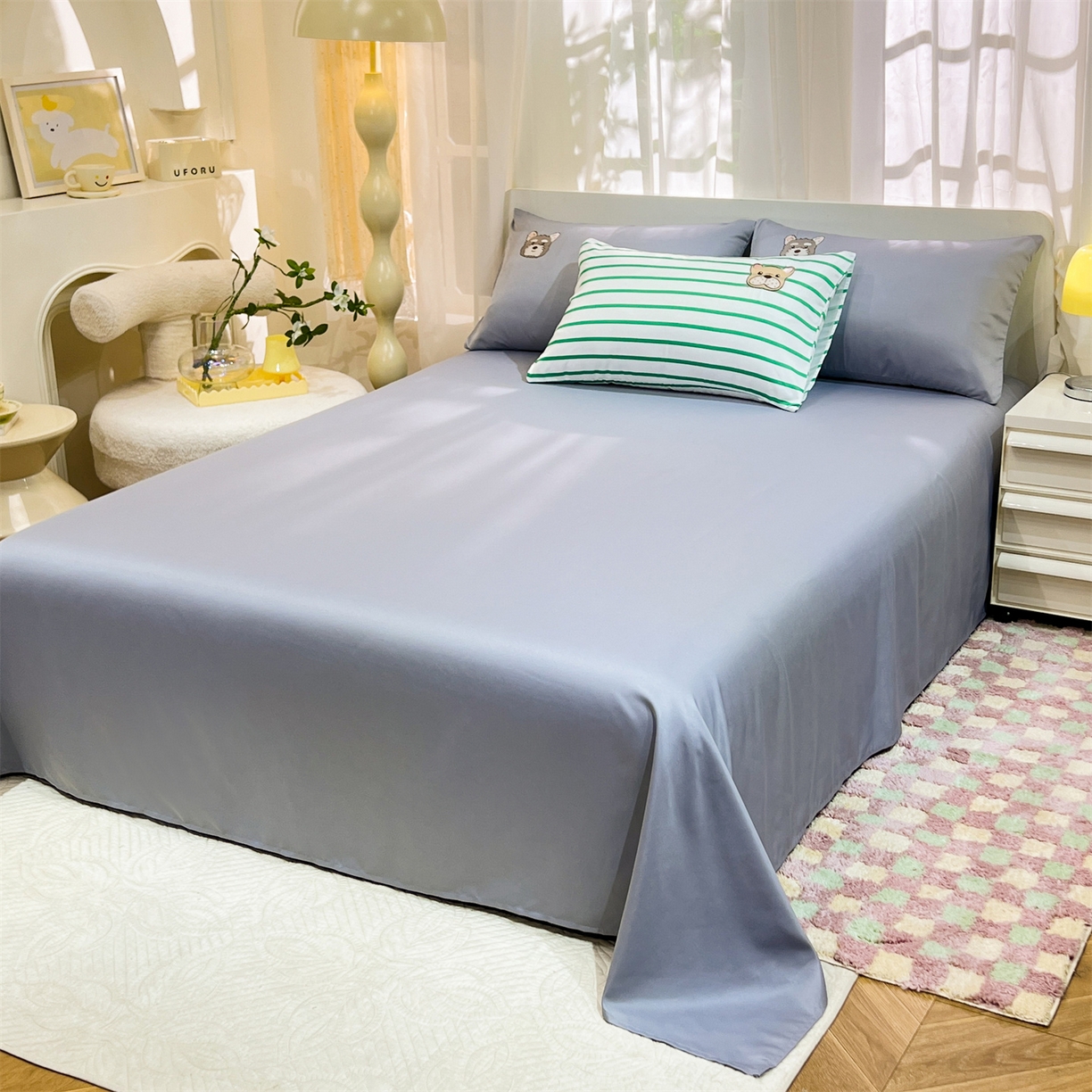 91家纺网 家纺一手货源 找家纺 经年 2026新款水洗真丝四件套-好伙伴 好伙伴-香草灰