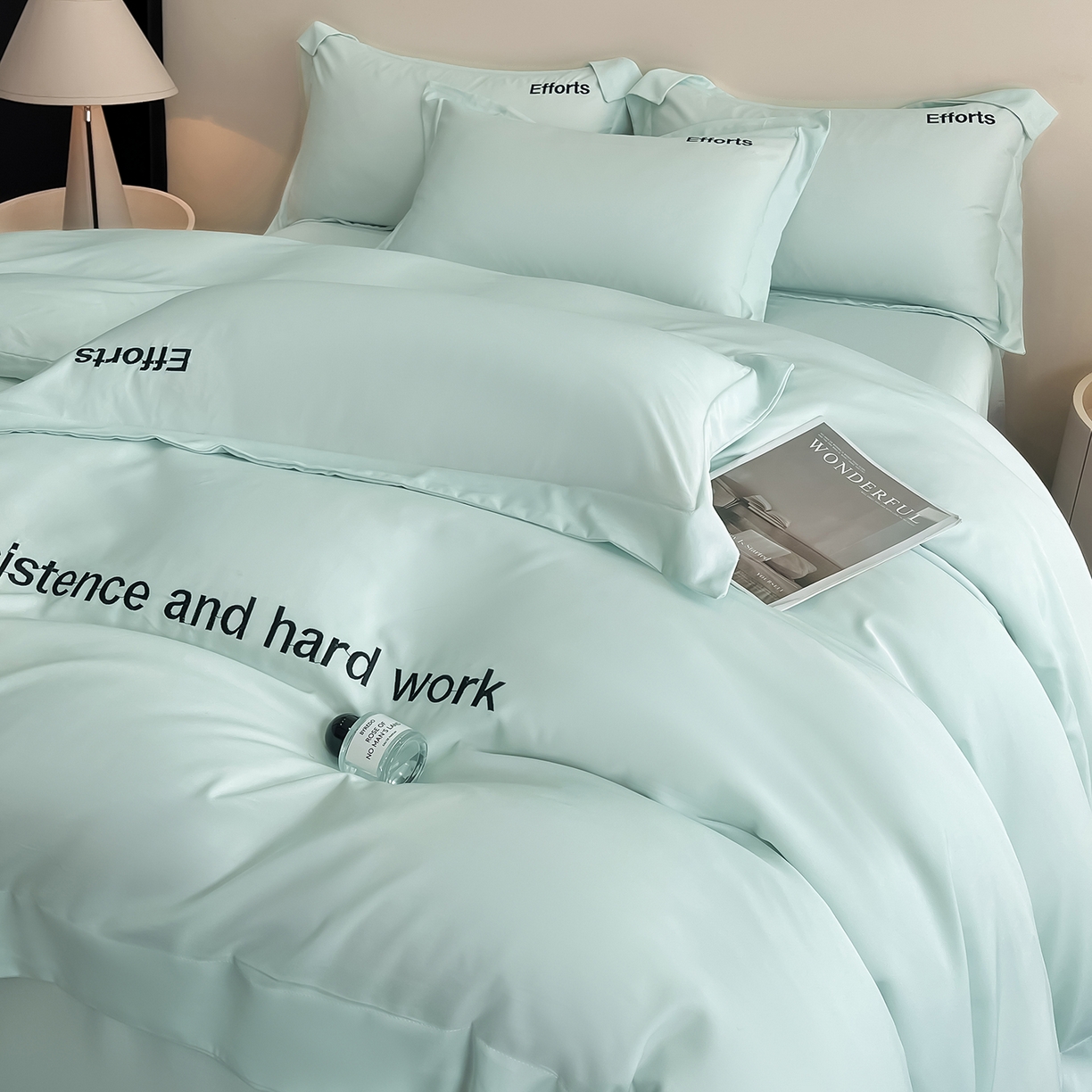 91家纺网 家纺一手货源 找家纺 经年 2026春夏新款天丝刺绣四件套-有理想 有理想-抹茶绿