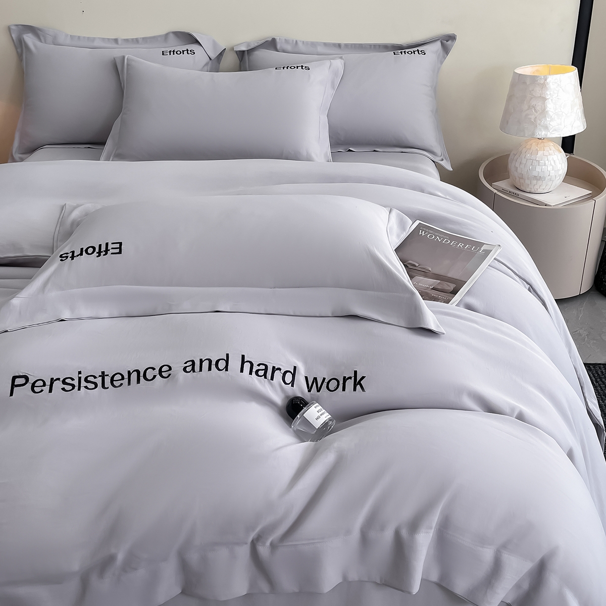 91家纺网 家纺一手货源 找家纺 经年 2026春夏新款天丝刺绣四件套-有理想 有理想-爵士灰