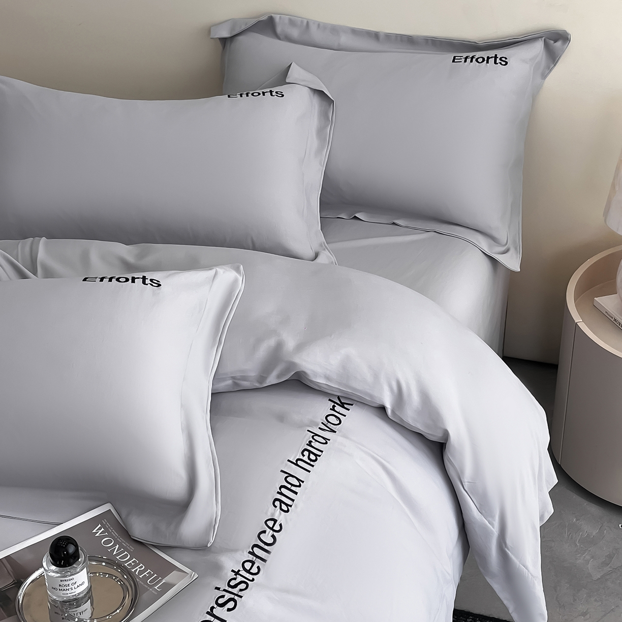 91家纺网 家纺一手货源 找家纺 经年 2026春夏新款天丝刺绣四件套-有理想 有理想-爵士灰