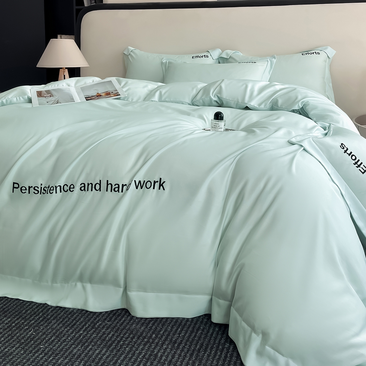 91家纺网 家纺一手货源 找家纺 经年 2026春夏新款天丝刺绣四件套-有理想 有理想-抹茶绿