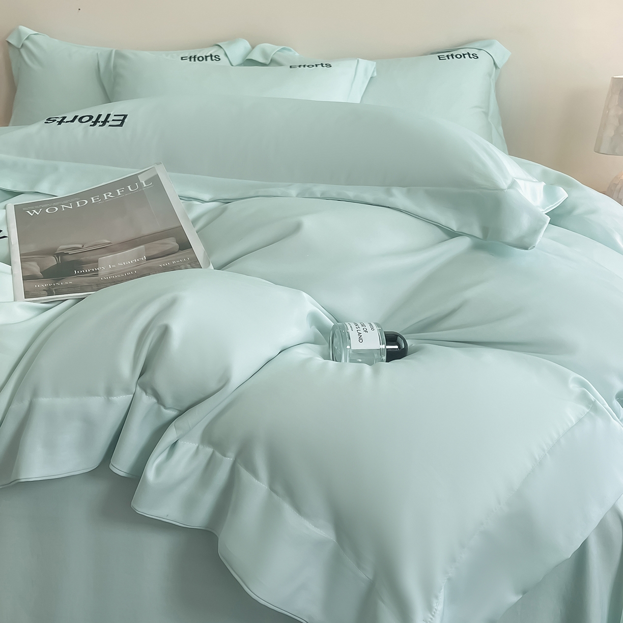 91家纺网 家纺一手货源 找家纺 经年 2026春夏新款天丝刺绣四件套-有理想 有理想-抹茶绿