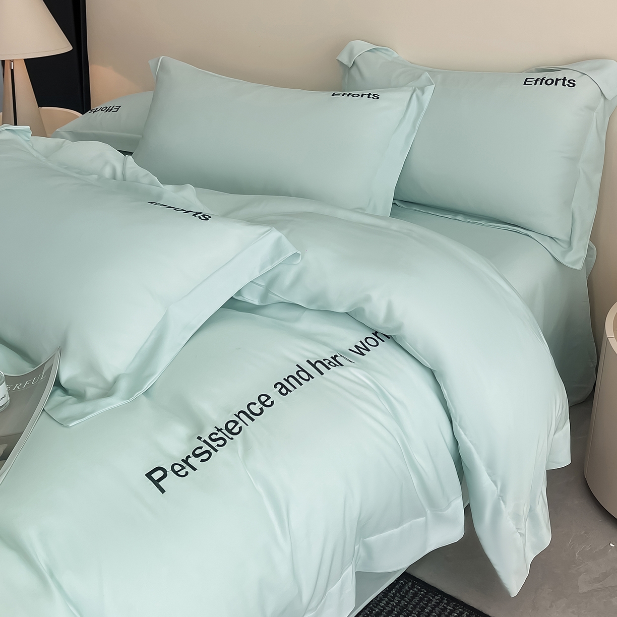 91家纺网 家纺一手货源 找家纺 经年 2026春夏新款天丝刺绣四件套-有理想 有理想-抹茶绿