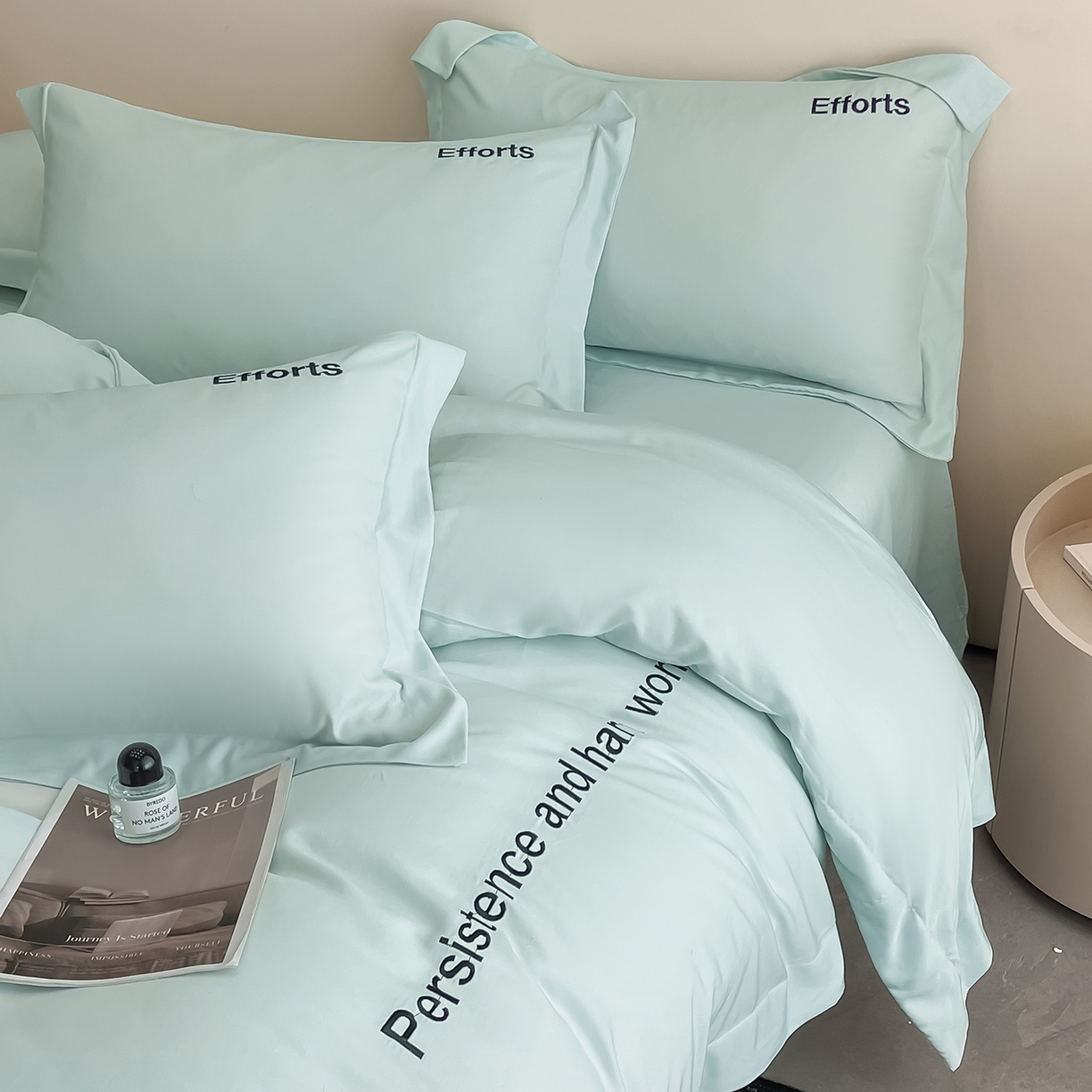 91家纺网 家纺一手货源 找家纺 经年 2026春夏新款天丝刺绣四件套-有理想 有理想-抹茶绿