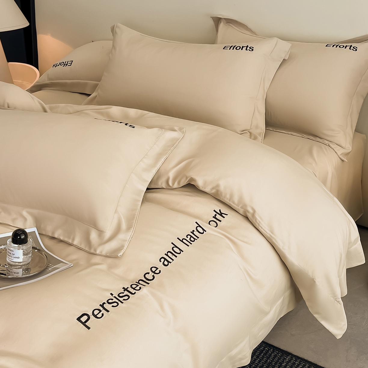 91家纺网 家纺一手货源 找家纺 经年 2026春夏新款天丝刺绣四件套-有理想 有理想-香槟