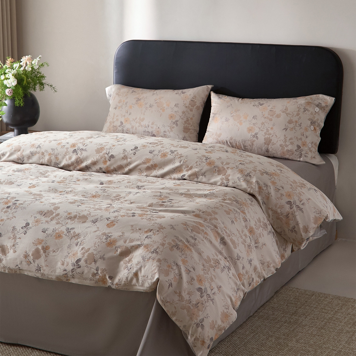 91家纺网 家纺一手货源 找家纺 （总）ONE TWO ONE 121 2026新款100s50支长绒棉全棉床上用品色织提花四件套纽扣款-梦谷花园风格一