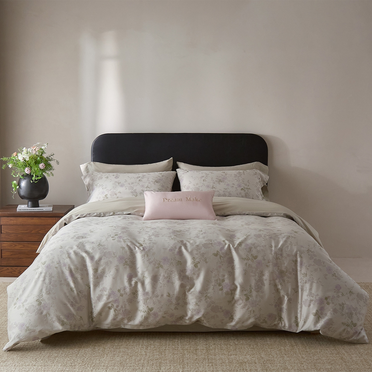 91家纺网 家纺一手货源 找家纺 ONE TWO ONE 121 2026新款100s50支长绒棉全棉床上用品色织提花四件套纽扣款-梦谷花园风格一 梦谷花园-青绿