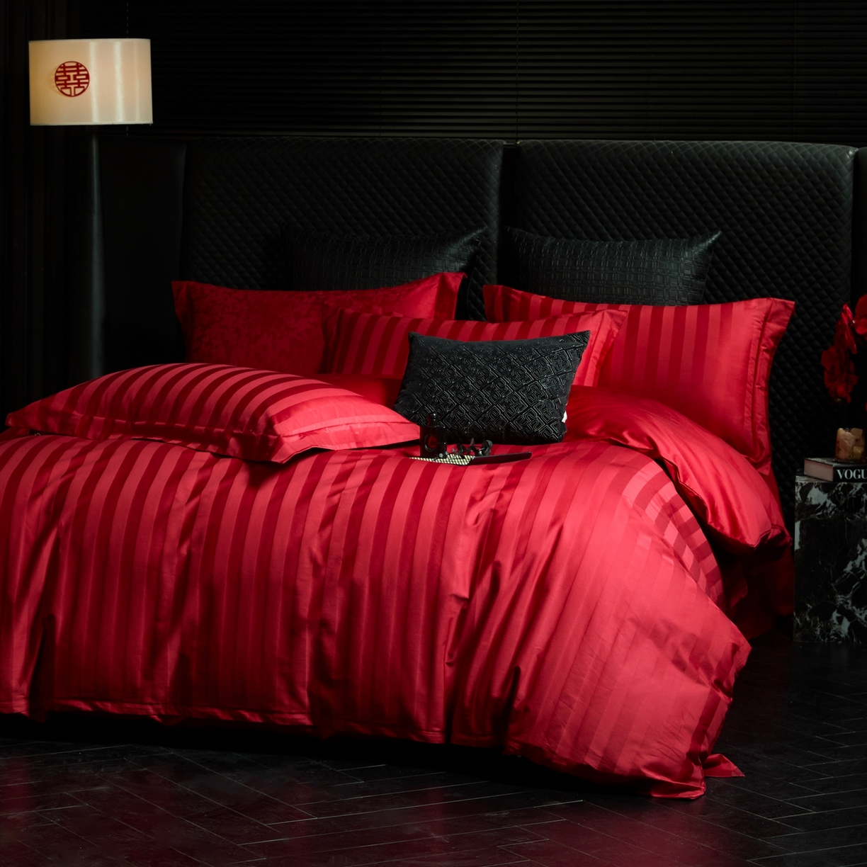 91家纺网 家纺一手货源 找家纺 （总）ONE TWO ONE 121 【控价商品】【提供买家秀】  2026新款全棉100s长绒棉结婚婚庆提花四件套