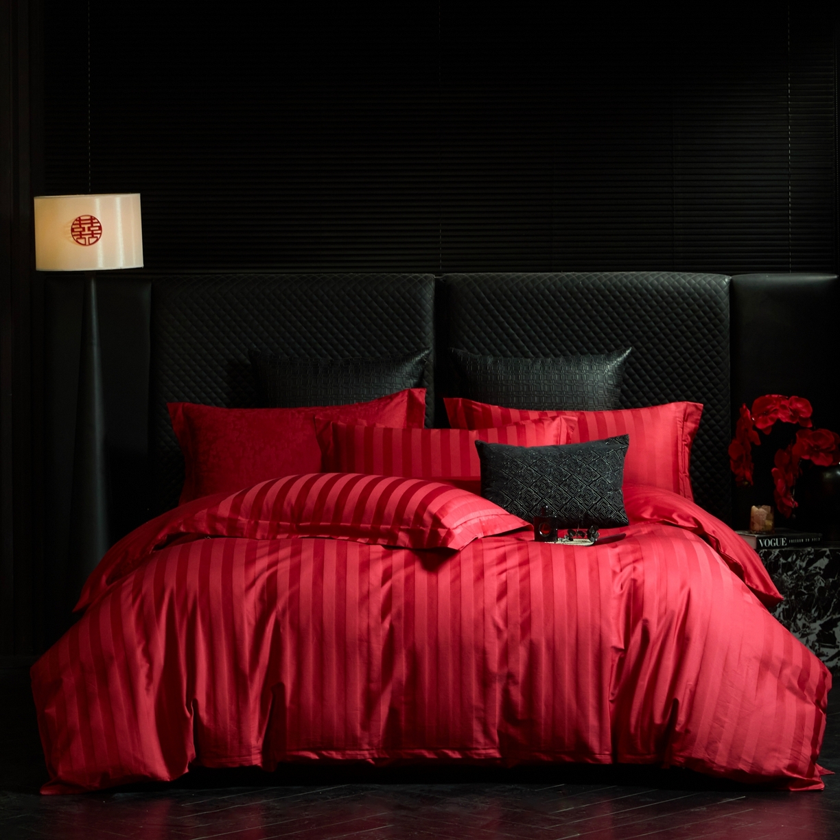 91家纺网 家纺一手货源 找家纺 （总）ONE TWO ONE 121 【控价商品】【提供买家秀】  2026新款全棉100s长绒棉结婚婚庆提花四件套