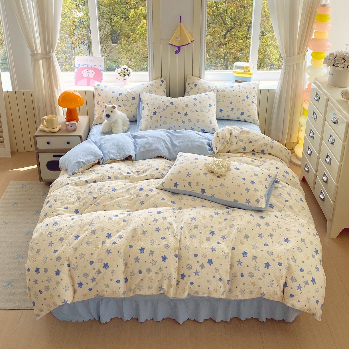 91家纺网 家纺一手货源 找家纺 （总）莱米家纺 2026新款云感泡泡纱双层纱床盖四件套