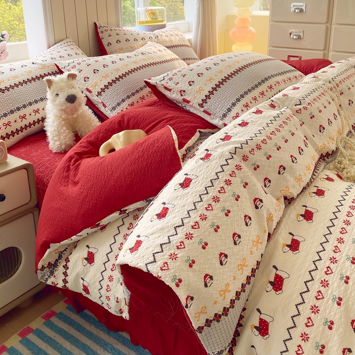 91家纺网 家纺一手货源 找家纺 （总）莱米家纺 2026新款云感泡泡纱双层纱床盖四件套