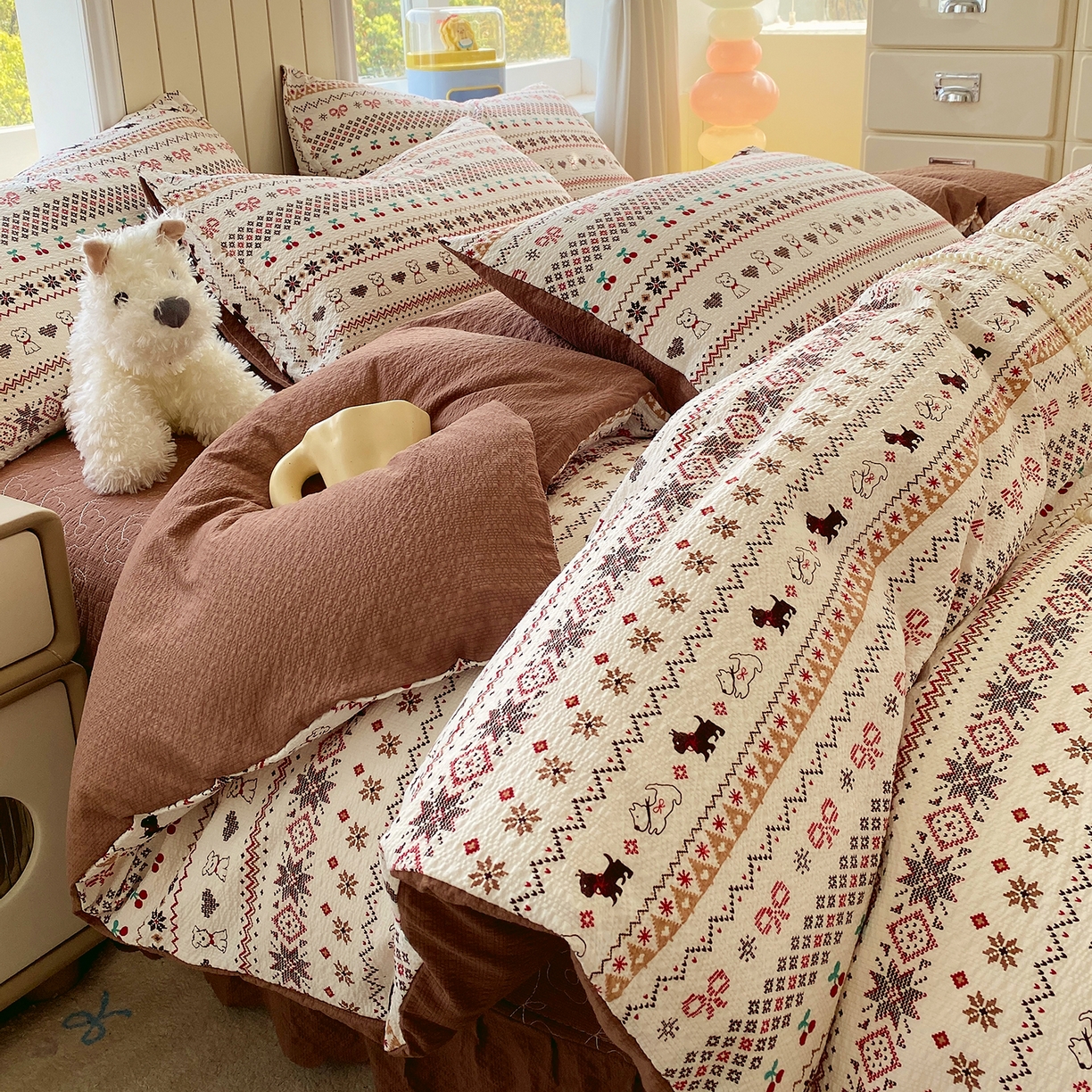 91家纺网 家纺一手货源 找家纺 （总）莱米家纺 2026新款云感泡泡纱双层纱床盖四件套