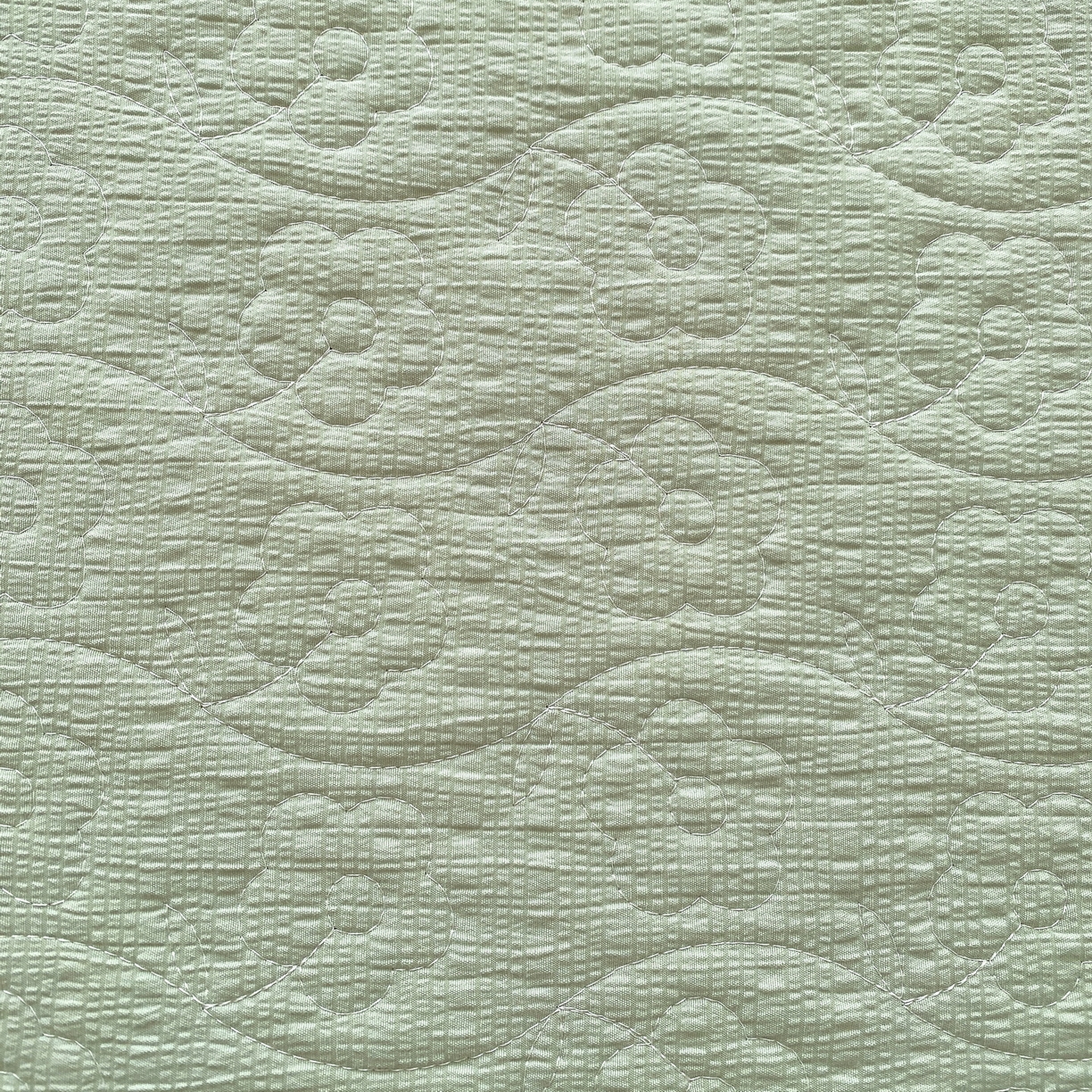 91家纺网 家纺一手货源 找家纺 莱米家纺 2026新款云感泡泡纱双层纱床盖四件套 绿樱桃