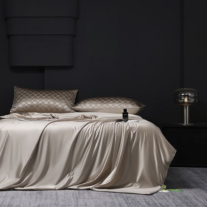 91家纺网 家纺一手货源 找家纺 （总）阿那亚 2026新款冰萃凉感硅胶凉席三件套夏被四件套